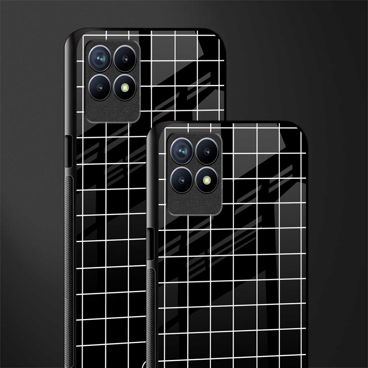 classic grid dark edition glass case for realme 8i image-2