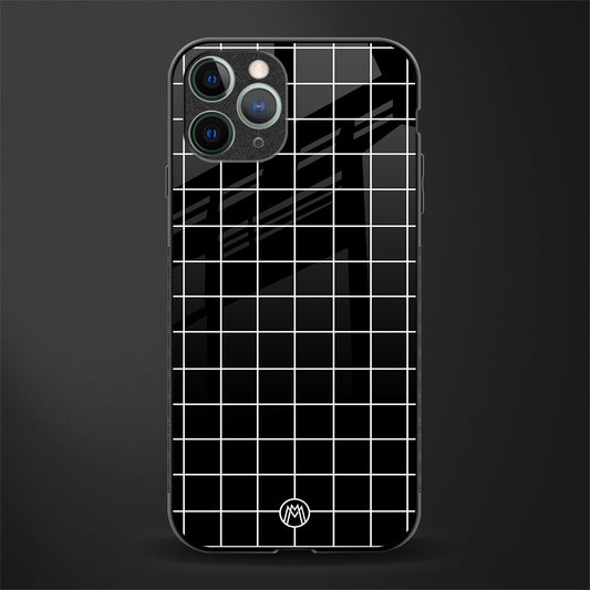classic grid dark edition glass case for iphone 11 pro max image