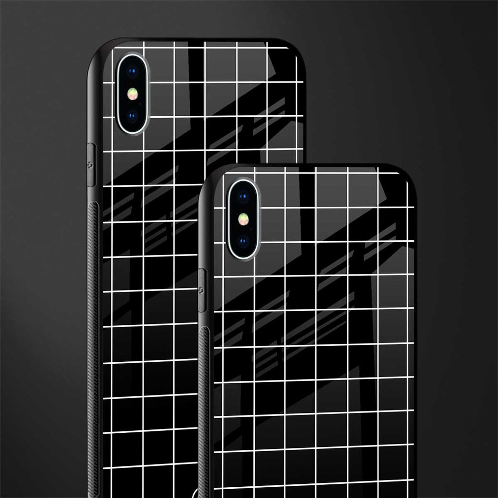 classic grid dark edition glass case for iphone xs max image-2