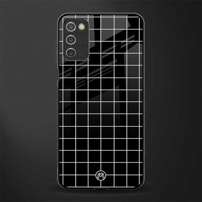 classic grid dark edition glass case for samsung galaxy a03s image