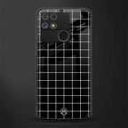 classic grid dark edition back phone cover | glass case for realme narzo 50a