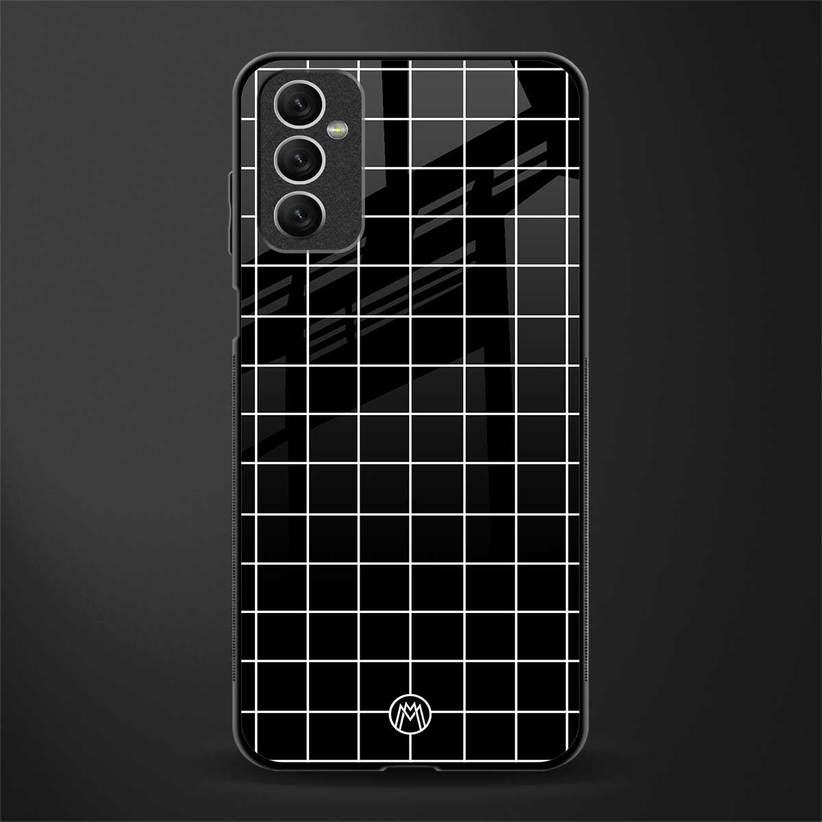 classic grid dark edition glass case for samsung galaxy m52 5g image