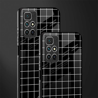 classic grid dark edition glass case for redmi 10 prime image-2