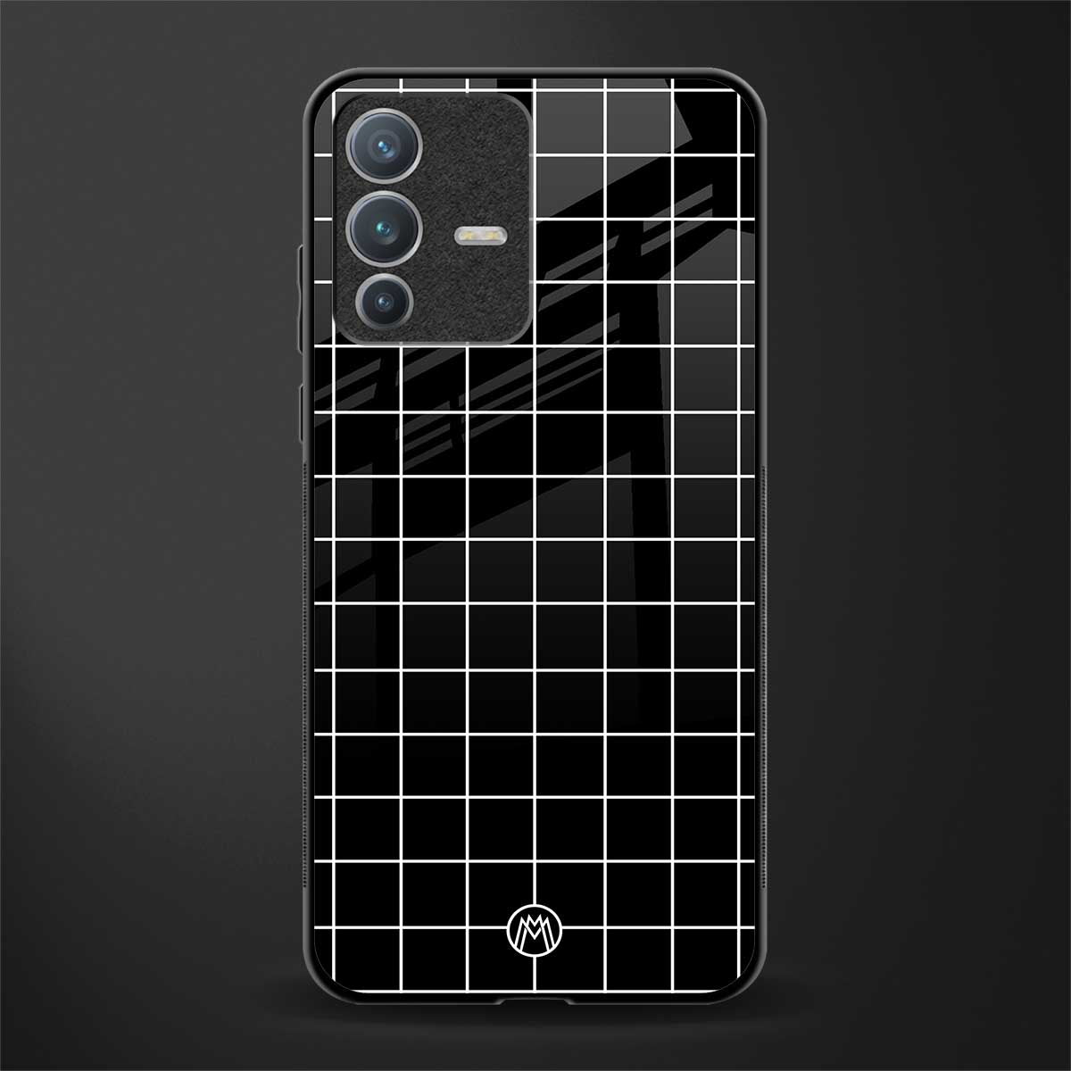 classic grid dark edition glass case for vivo v23 pro 5g image