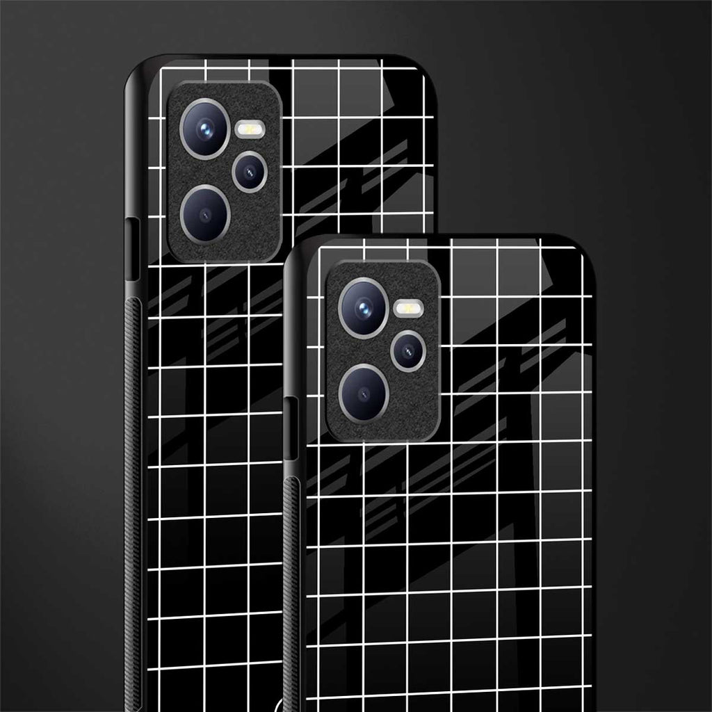 classic grid dark edition glass case for realme c35 image-2
