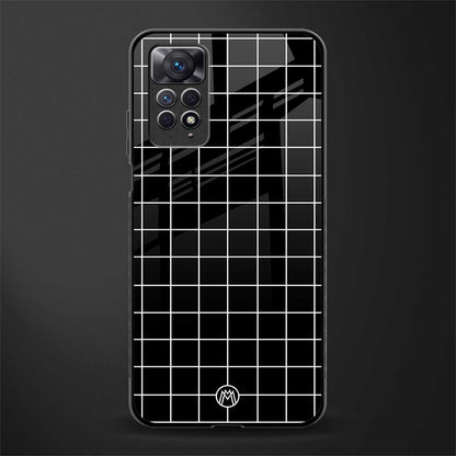 classic grid dark edition back phone cover | glass case for redmi note 11 pro plus 4g/5g