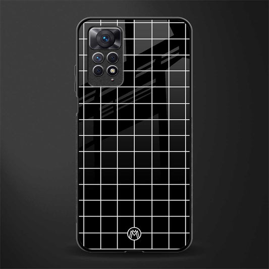 classic grid dark edition back phone cover | glass case for redmi note 11 pro plus 4g/5g