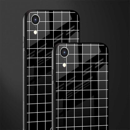 classic grid dark edition glass case for iphone xr image-2