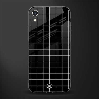 classic grid dark edition glass case for iphone xr image