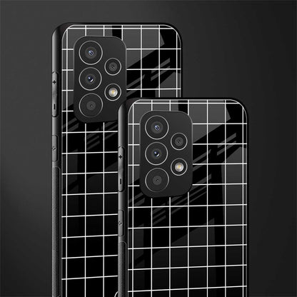 classic grid dark edition back phone cover | glass case for samsung galaxy a23