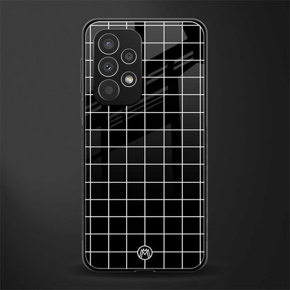 classic grid dark edition back phone cover | glass case for samsung galaxy a23