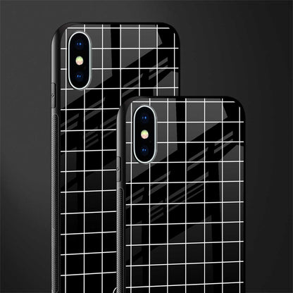 classic grid dark edition glass case for iphone xs image-2
