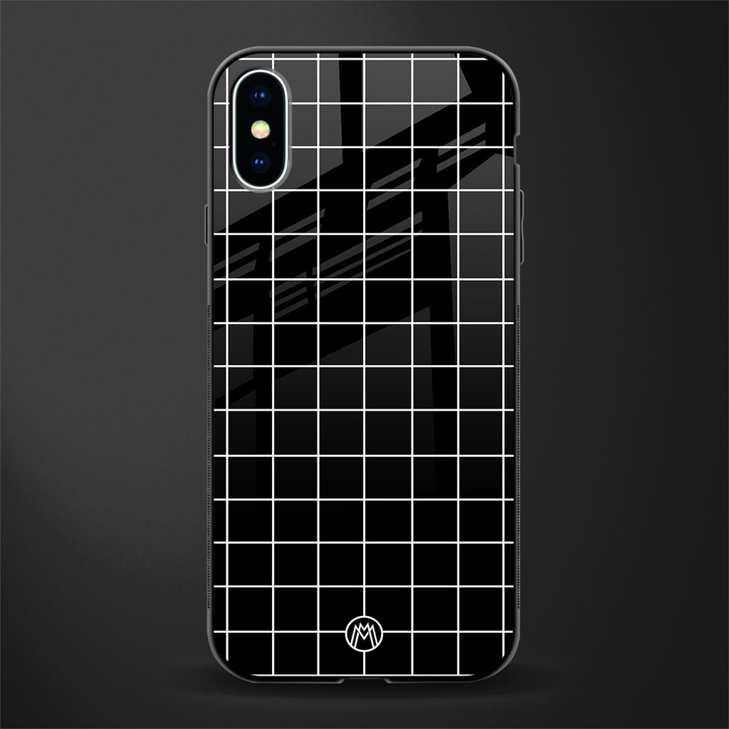 classic grid dark edition glass case for iphone xs image