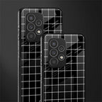 classic grid dark edition back phone cover | glass case for samsung galaxy a73 5g