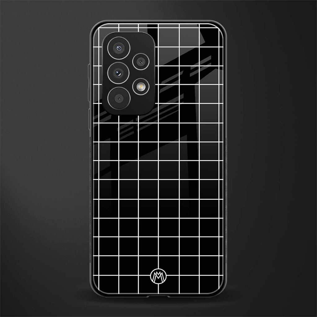 classic grid dark edition back phone cover | glass case for samsung galaxy a73 5g