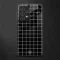 classic grid dark edition back phone cover | glass case for samsung galaxy a73 5g