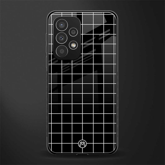 classic grid dark edition back phone cover | glass case for samsung galaxy a73 5g