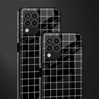 classic grid dark edition back phone cover | glass case for samsung galaxy m33 5g