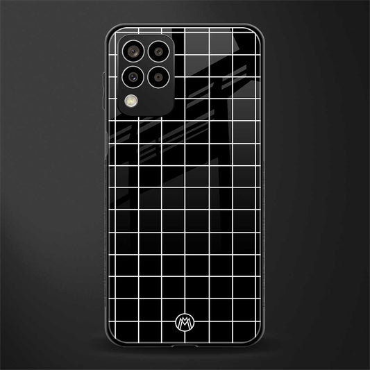classic grid dark edition back phone cover | glass case for samsung galaxy m33 5g