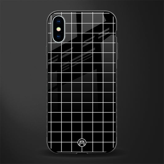 classic grid dark edition glass case for iphone x image