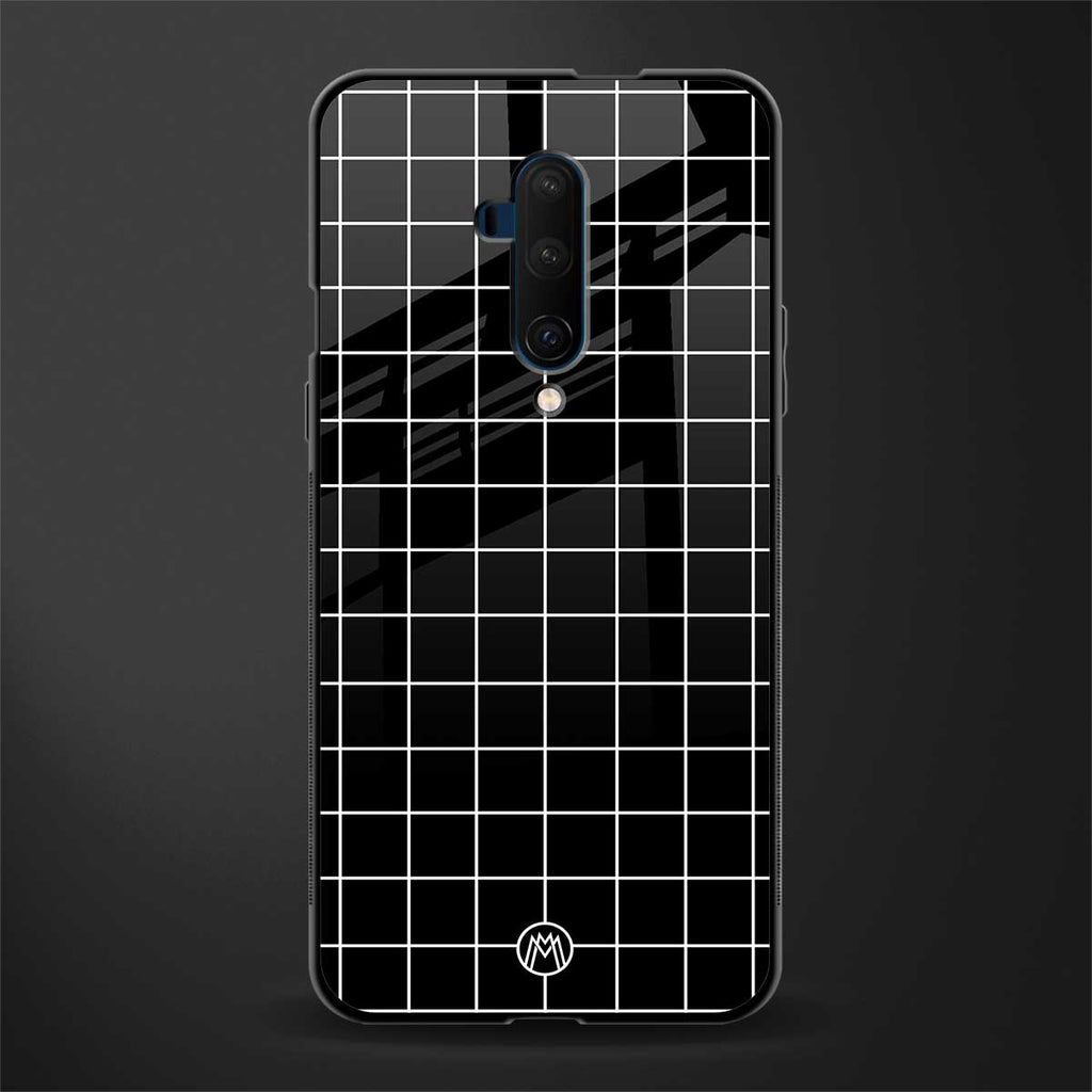 classic grid dark edition glass case for oneplus 7t pro image