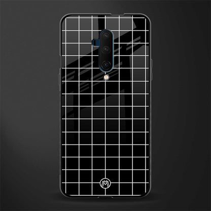 classic grid dark edition glass case for oneplus 7t pro image