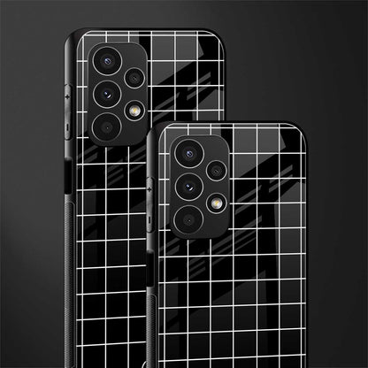classic grid dark edition back phone cover | glass case for samsung galaxy a13 4g