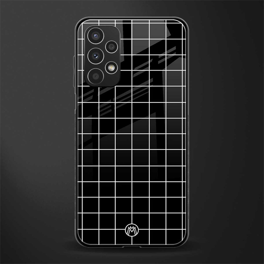 classic grid dark edition back phone cover | glass case for samsung galaxy a13 4g