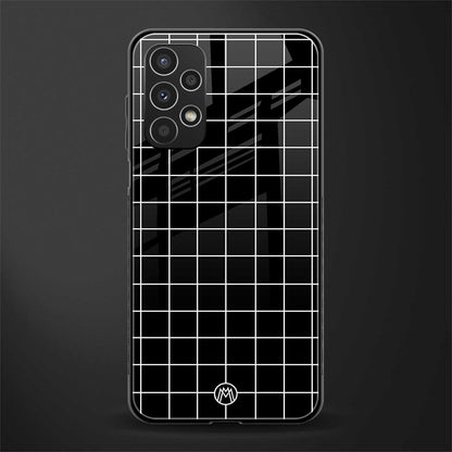 classic grid dark edition back phone cover | glass case for samsung galaxy a13 4g