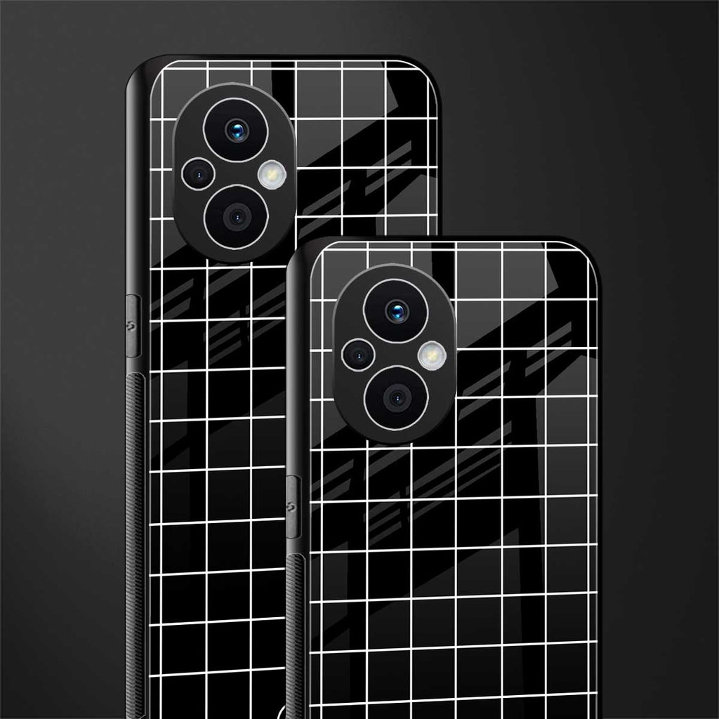 classic grid dark edition back phone cover | glass case for oppo f21 pro 5g