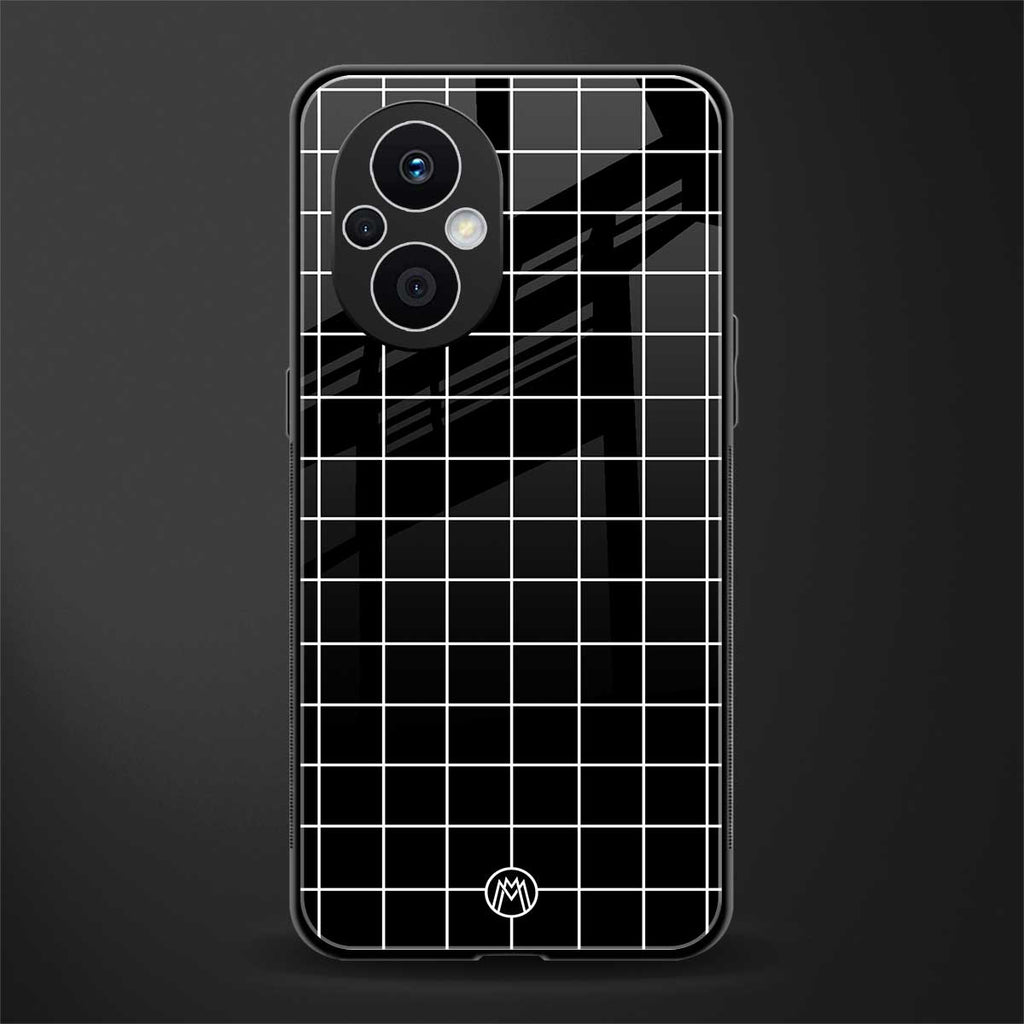 classic grid dark edition back phone cover | glass case for oppo f21 pro 5g