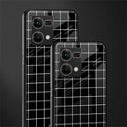 classic grid dark edition back phone cover | glass case for oppo f21 pro 4g