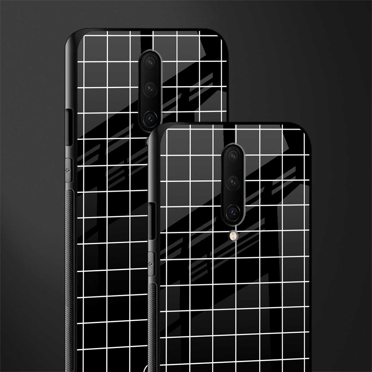 classic grid dark edition glass case for oneplus 7 pro image-2