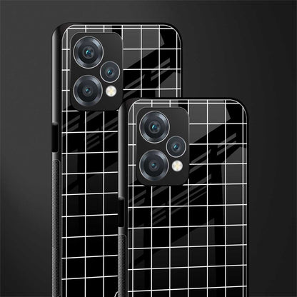 classic grid dark edition back phone cover | glass case for oneplus nord ce 2 lite 5g