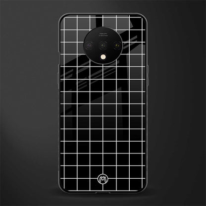 classic grid dark edition glass case for oneplus 7t image