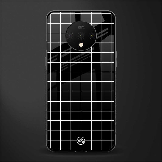 classic grid dark edition glass case for oneplus 7t image