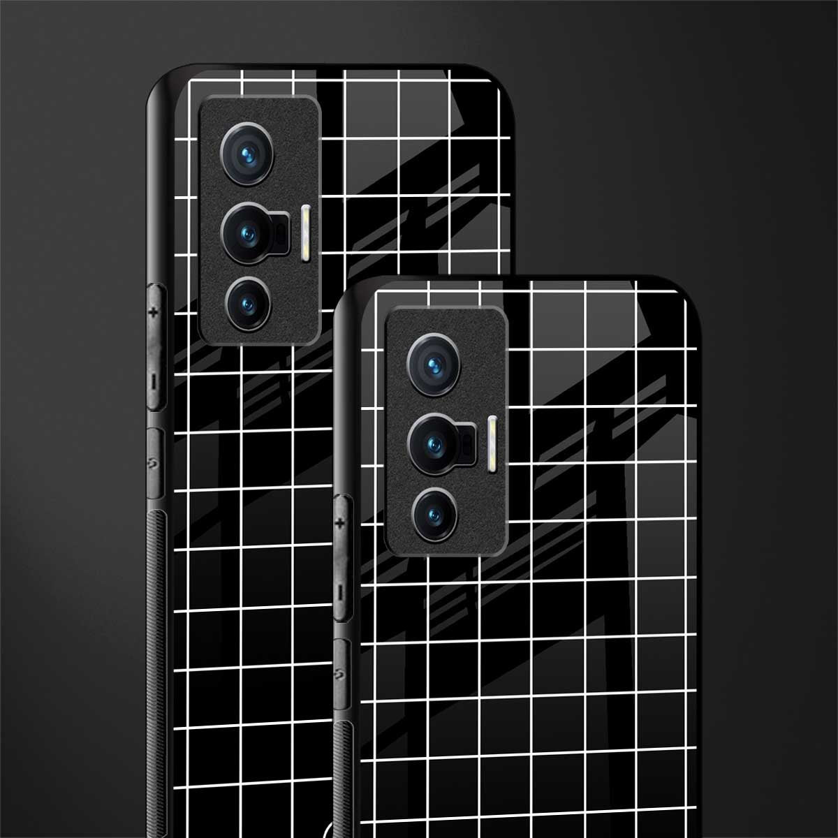 classic grid dark edition glass case for vivo x70 image-2