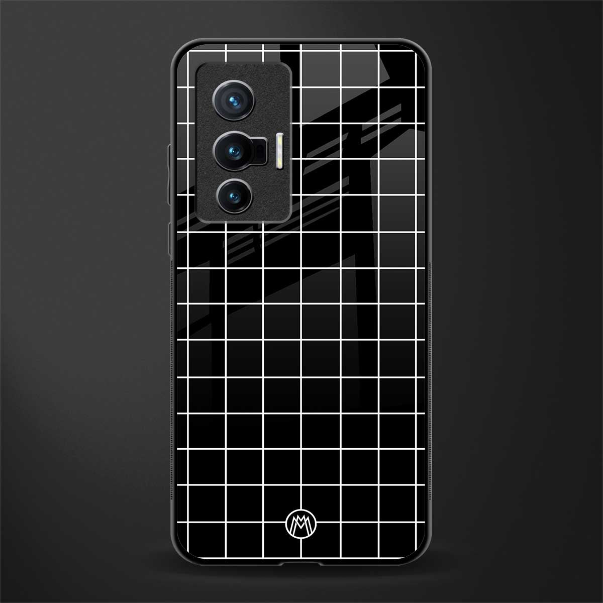 classic grid dark edition glass case for vivo x70 image