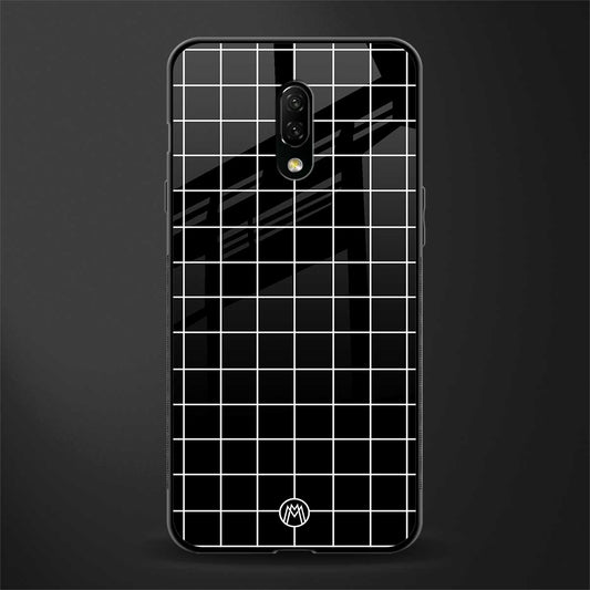 classic grid dark edition glass case for oneplus 7 image