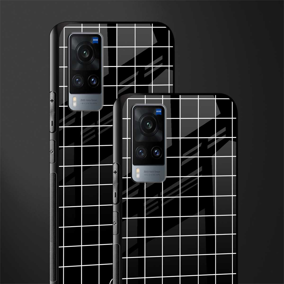 classic grid dark edition glass case for vivo x60 image-2