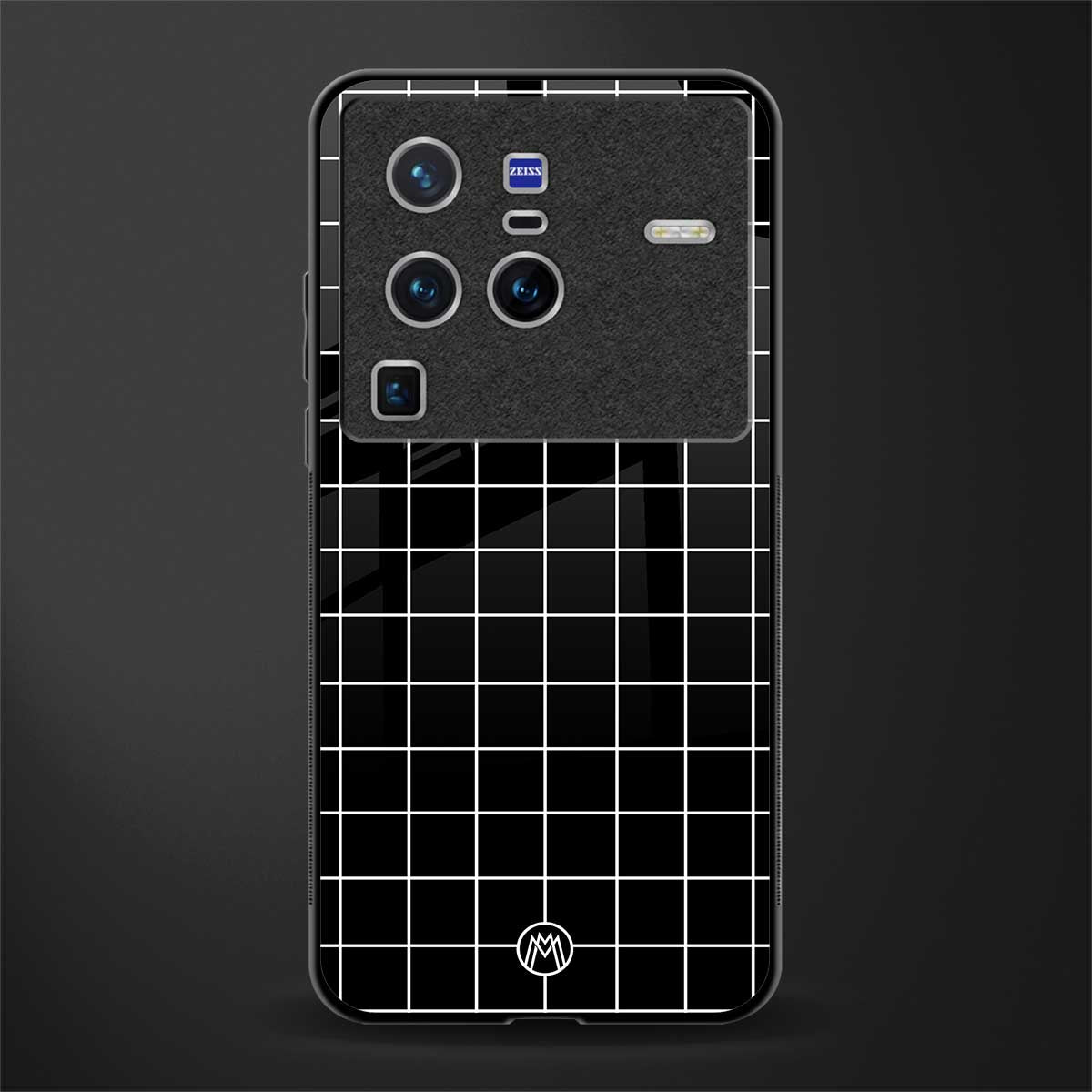 classic grid dark edition glass case for vivo x80 pro 5g image
