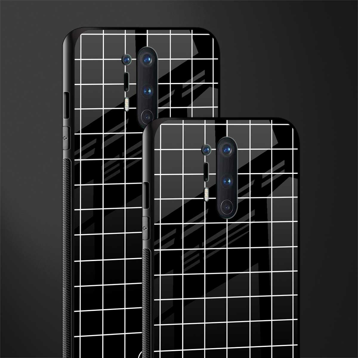 classic grid dark edition glass case for oneplus 8 pro image-2