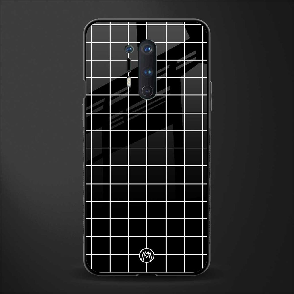 classic grid dark edition glass case for oneplus 8 pro image