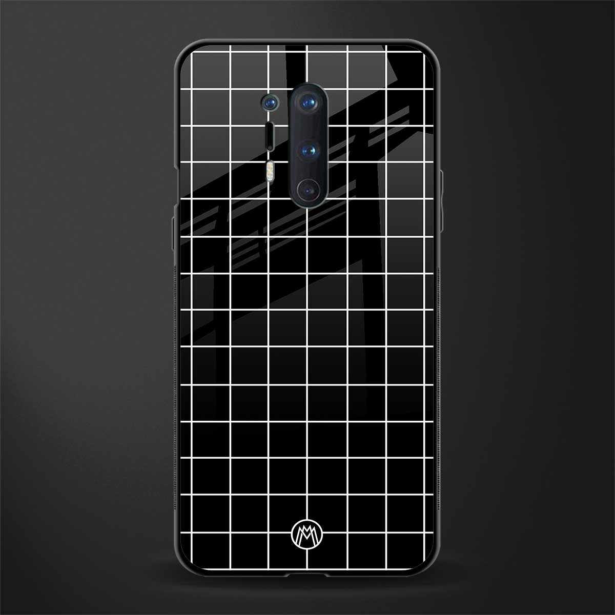 classic grid dark edition glass case for oneplus 8 pro image