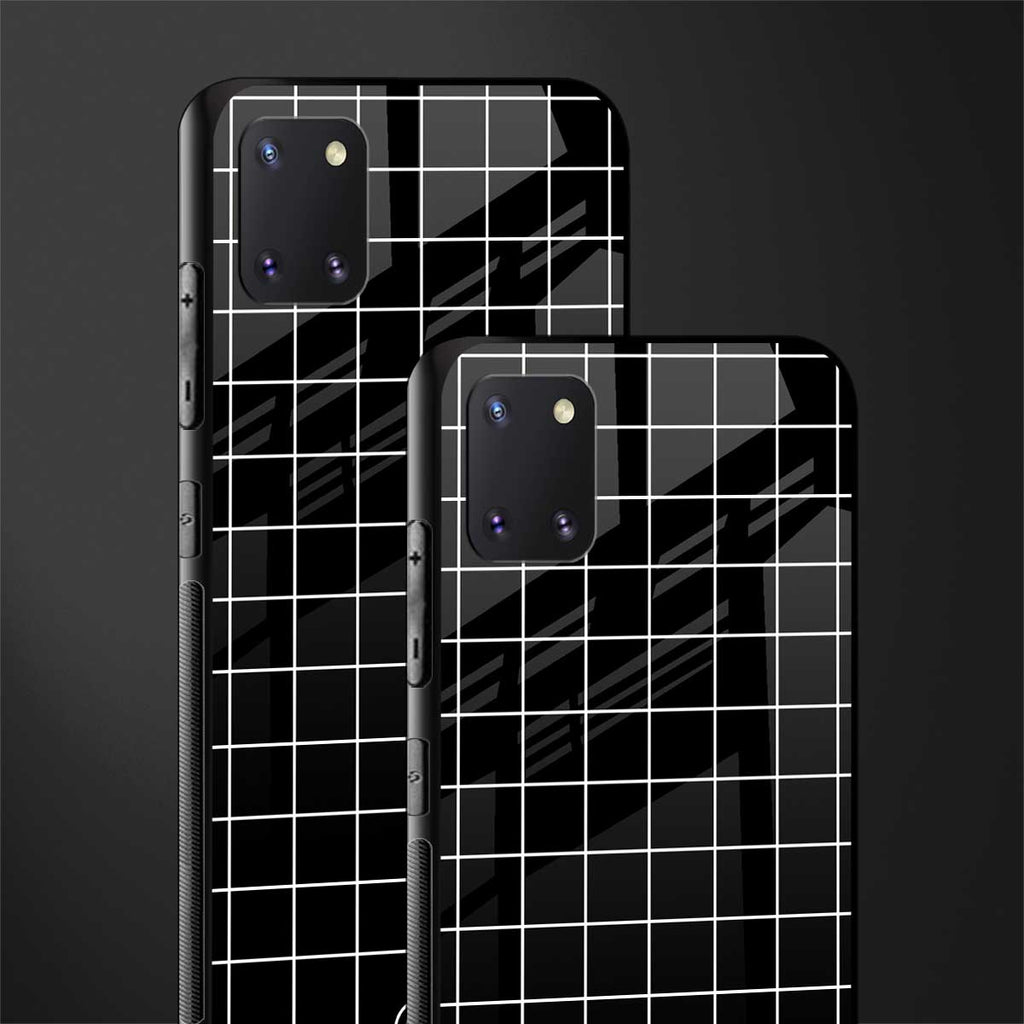 classic grid dark edition glass case for samsung a81 image-2
