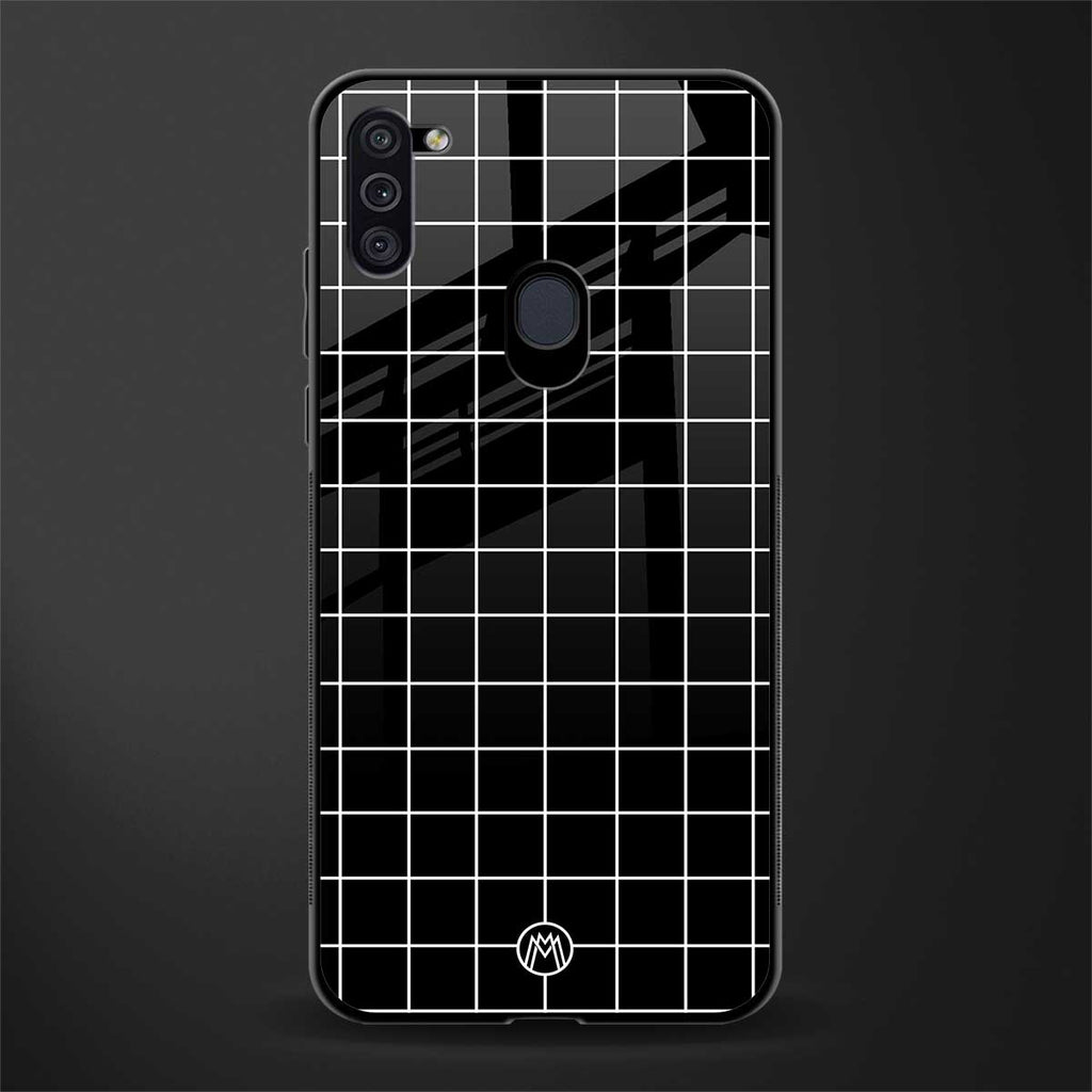 classic grid dark edition glass case for samsung a11 image