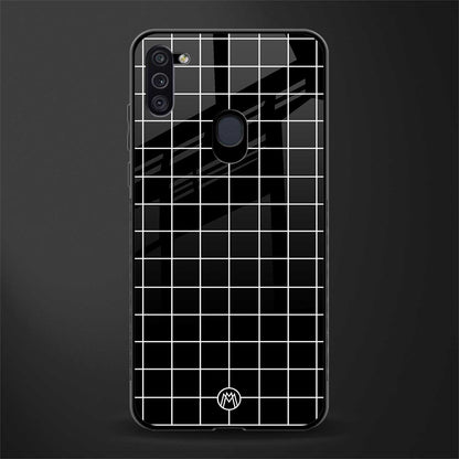 classic grid dark edition glass case for samsung a11 image
