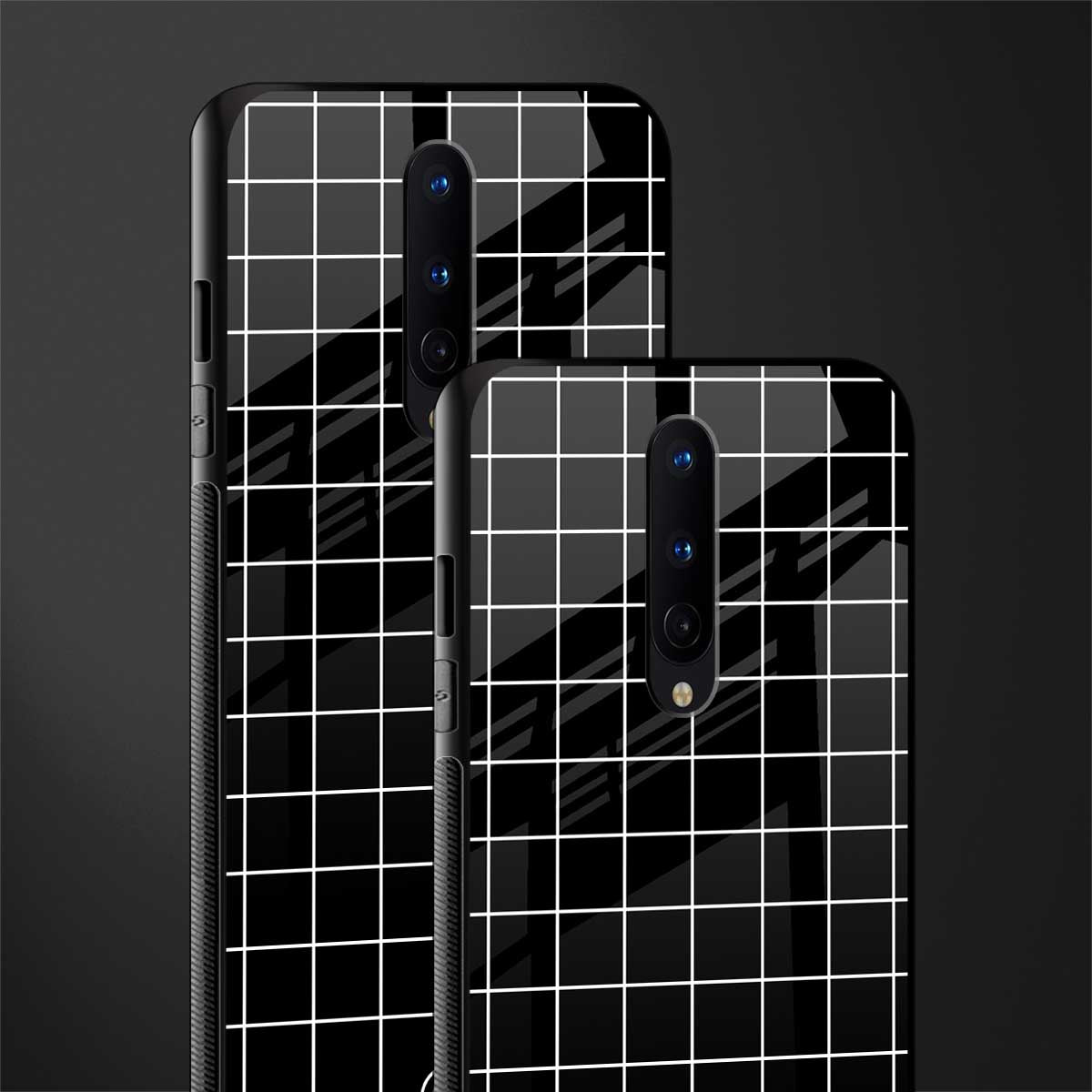 classic grid dark edition glass case for oneplus 8 image-2