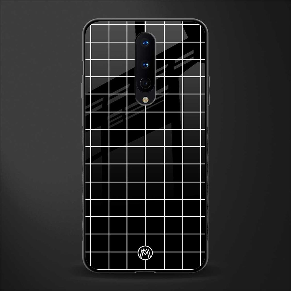 classic grid dark edition glass case for oneplus 8 image