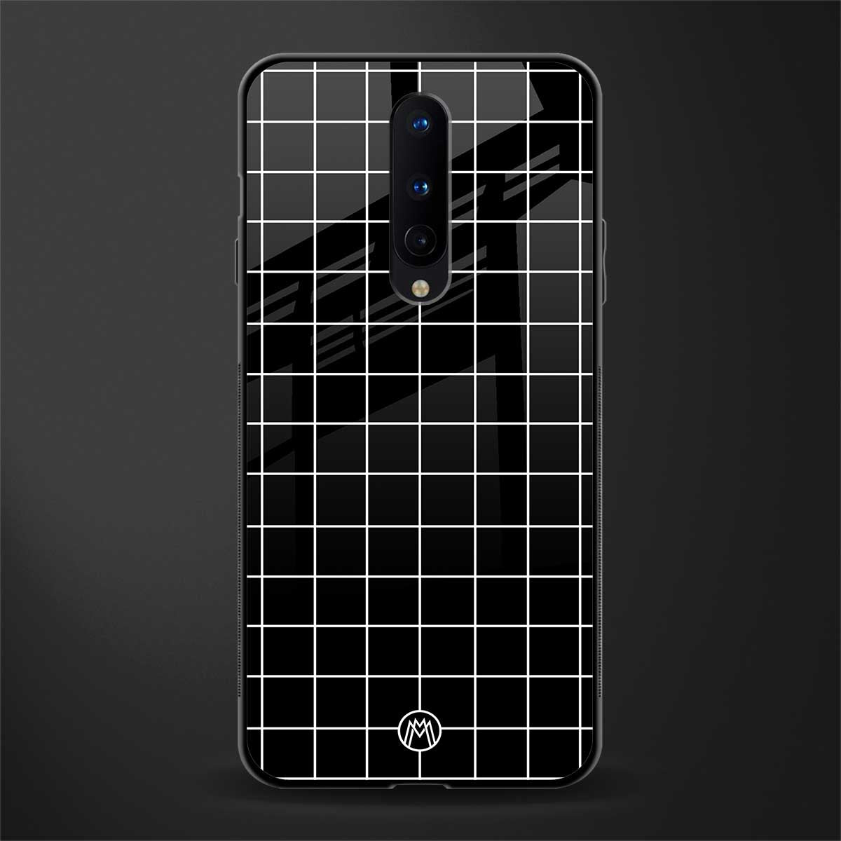classic grid dark edition glass case for oneplus 8 image